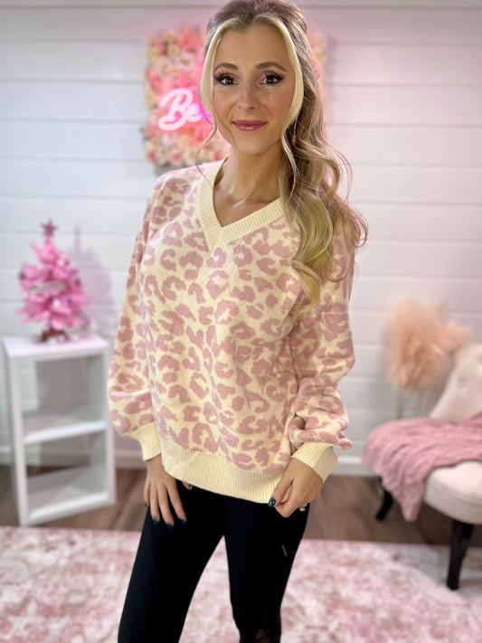 Blush Leopard Sweater