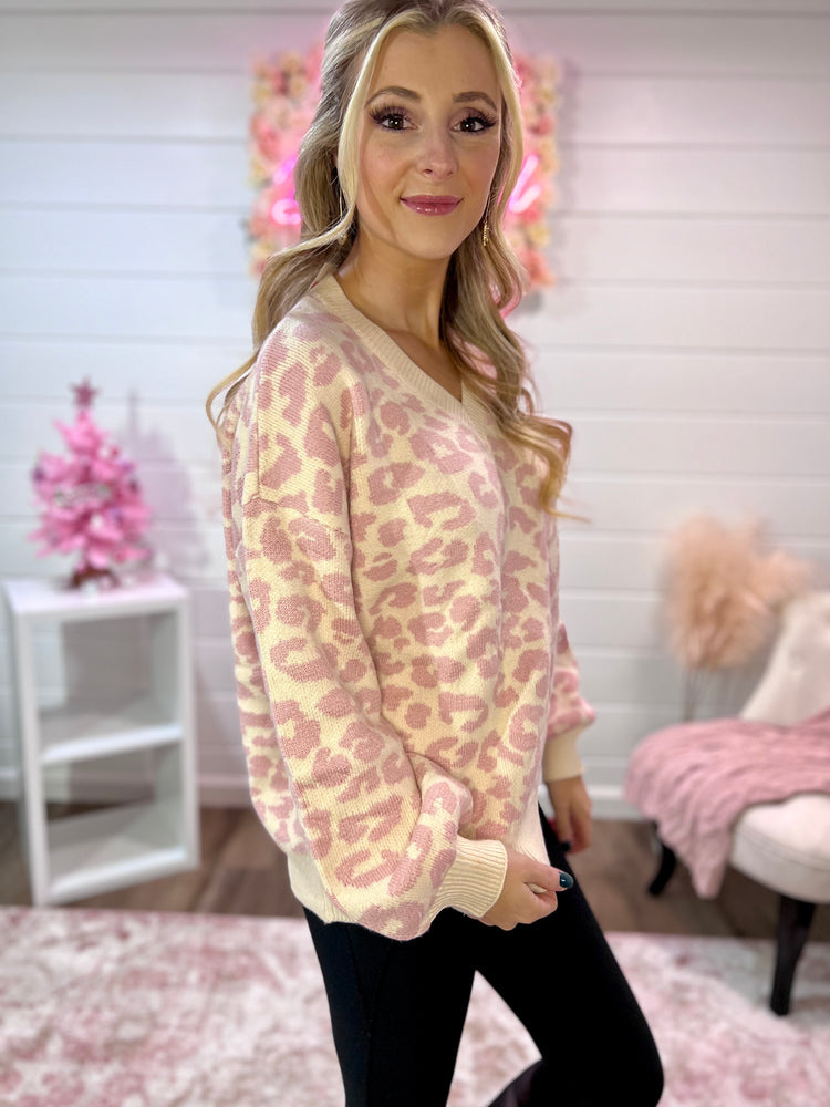 Blush Leopard Sweater