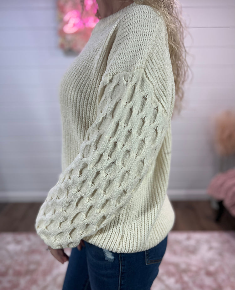 Cream Velvet Sweater