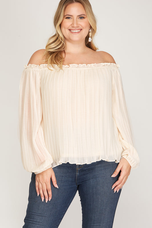 Taupe Off The Shoulder Top