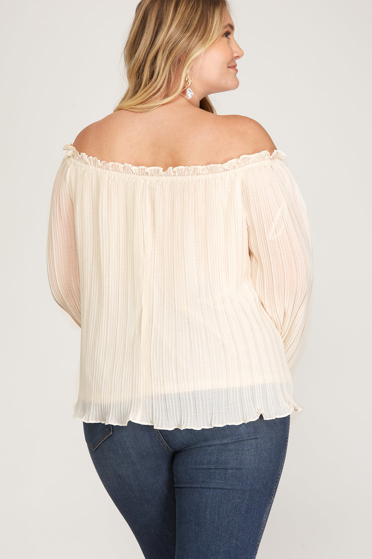 Taupe Off The Shoulder Top